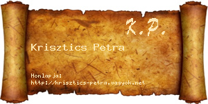 Krisztics Petra névjegykártya
