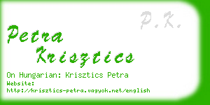 petra krisztics business card
